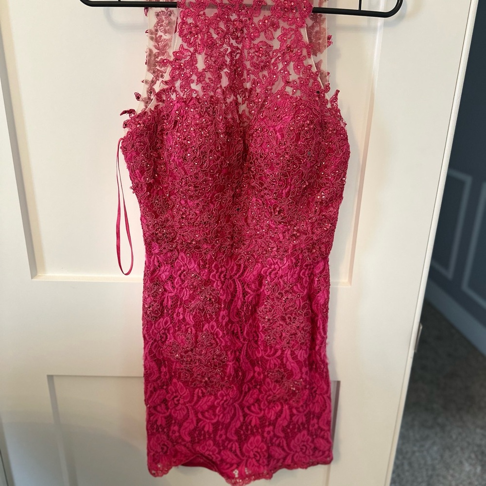 Elegant Pink Lace Dress